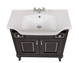 Тумба напольная Аквародос Беатриче 80 см с раковиной New Classic ДСП/МДФ черный патина хром АР000042845