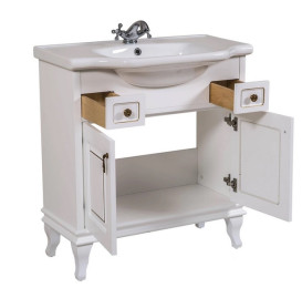 Тумба напольная Аквародос Беатриче 80 см с раковиной New Classic ДСП/МДФ белый патина золото АР000040194