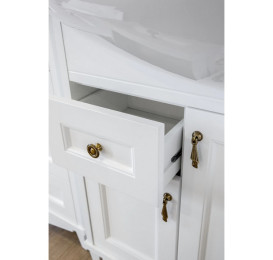 Тумба напольная Аквародос Беатриче 80 см с раковиной New Classic ДСП/МДФ белый патина золото АР000040194