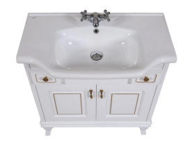 Тумба напольная Аквародос Беатриче 80 см с раковиной New Classic ДСП/МДФ белый патина золото АР000040194