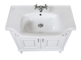 Тумба напольная Аквародос Беатриче 80 см с раковиной New Classic ДСП/МДФ белый патина хром АР000040197