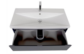 Тумба напольная Аквародос Элит 100 см с раковиной Elite ДСП/МДФ графит глянец АР000049080