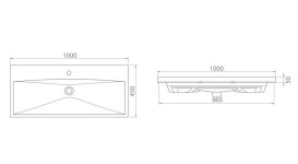 Тумба напольная Аквародос Элит 100 см с раковиной Elite ДСП/МДФ графит глянец АР000049080