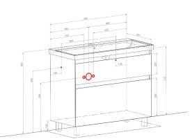 Тумба напольная Аквародос Элит 100 см с раковиной Elite ДСП/МДФ графит глянец АР000049080