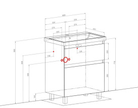 Тумба напольная Аквародос Элит 70 см с раковиной Elite ДСП/МДФ белый мат АР000040373