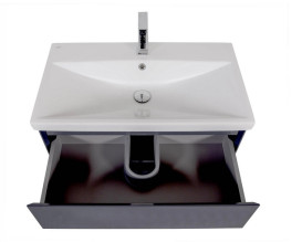 Тумба напольная Аквародос Элит 80 см с раковиной Elite ДСП/МДФ графит глянец АР000049086