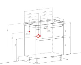 Тумба напольная Аквародос Элит 80 см с раковиной Elite ДСП/МДФ мокко АР000049105