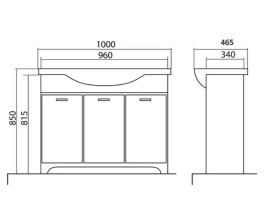Тумба напольная Аквародос Классик 2019 100 см с раковиной Lila ДСП/МДФ белый АР000080962
