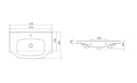 Тумба для підлоги Аквародос Класик 2019 65 см з раковиною New Klasik ДСП/МДФ білий АР000040322