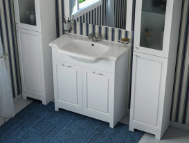 Тумба для підлоги Аквародос Класик 2019 80 см з раковиною New Klasik ДСП/МДФ білий АР000040323