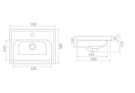 Тумба напольная Аквародос Omega 50 см с раковиной Frame ДСП/МДФ белый АР000040338