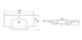 Тумба для підлоги Аквародос Родорс 100 см з раковиною Lila ДСП/МДФ білий АР000080960