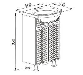 Тумба напольная Аквародос Родорс 50 см с раковиной Нова ДСП/МДФ белый АР000040359