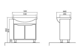 Тумба напольная Аквародос Родорс 55 см с раковиной Нова ДСП/МДФ белый АР000040360