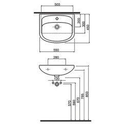 Тумба напольная Аквародос Родорс 55 см с раковиной Нова ДСП/МДФ белый АР000040360