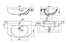 Тумба напольная Аквародос Родорс 70 см с раковиной Руна ДСП/МДФ белый АР000040362