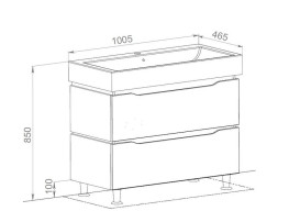 Тумба напольная Аквародос Венеция 100 см с раковиной Пинто ДСП/МДФ белый АР000040221