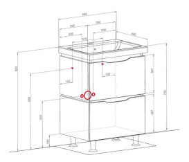 Тумба напольная Аквародос Венеция 60 см с раковиной Arya ДСП/МДФ белый АР000045237