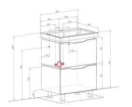 Тумба напольная Аквародос Венеция 60 см с раковиной Elite ДСП/МДФ белый АР000040214