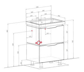 Тумба напольная Аквародос Венеция 60 см с раковиной Frame ДСП/МДФ белый АР000040216