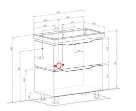 Тумба для підлоги Аквародос Венеція 80 см з раковиною Frame ДСП/МДФ білий АР000040217