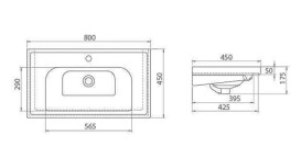 Тумба для підлоги Аквародос Венеція 80 см з раковиною Frame ДСП/МДФ білий АР000040217