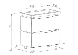 Тумба напольная Аквародос Венеция 85 см с раковиной Порто ДСП/МДФ белый АР000040212