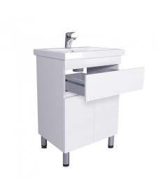Тумба напольная Мойдодыр City White 60 с раковиной Como ДСП белый глянец 00-0008073