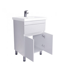 Тумба напольная Мойдодыр City White 60 с раковиной Como ДСП белый глянец 00-0008073