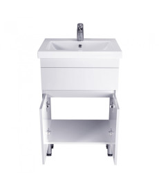Тумба напольная Мойдодыр City White 60 с раковиной Como ДСП белый глянец 00-0008073