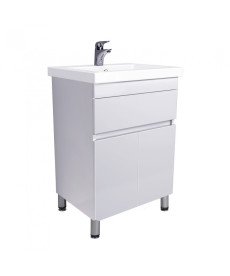 Тумба напольная Мойдодыр City White 60 с раковиной Como ДСП белый глянец 00-0008073
