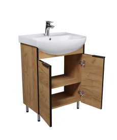 Тумба напольная Мойдодыр Dakota Craft 60 с раковиной Proxy ДСП дуб крафт 00-0008566