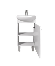 Тумба напольная Мойдодыр Фокус 40 см с раковиной Solo ДСП/МДФ белый глянец 00-0008391