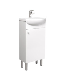 Тумба напольная Мойдодыр Фокус 40 см с раковиной Solo ДСП/МДФ белый глянец 00-0008391