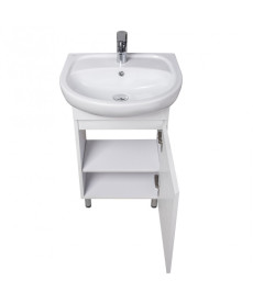 Тумба підлогова Мийдодир Фокус 50 см з раковиною Solo ДСП/МДФ білий глянець 00-00004131