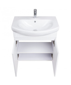 Тумба підлогова Мийдодір Фокус 70 см з раковиною Runa/Лотос ДСП/МДФ білий глянець 00-00001862