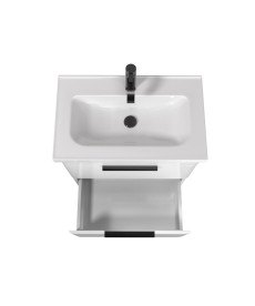 Тумба напольная Мойдодыр Iris 65-A с раковиной Fenova ДСП/МДФ белый глянец 00-0009279