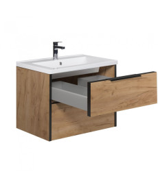 Тумба підвісна Мийдодір Line Craft 60 з раковиною Cosmo ДСП дуб крафт 00-0008539