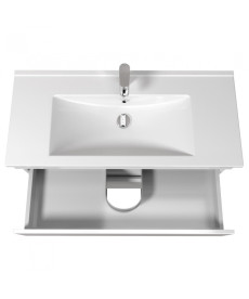 Тумба напольная Мойдодыр MoonShine 100 с раковиной Creavit Su-100 ДСП белый глянец 00-0008660