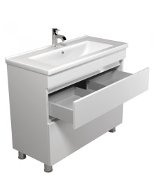 Тумба напольная Мойдодыр MoonShine 100 с раковиной Cosmo ДСП белый глянец 00-0008178