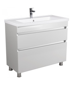 Тумба напольная Мойдодыр MoonShine 100 с раковиной Cosmo ДСП белый глянец 00-0008178