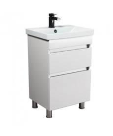 Тумба підлогова Мийдодір MoonShine 50 з раковиною Sempre ДСП білий глянець 00-0008513