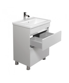 Тумба підлогова Мийдодір MoonShine 60 з раковиною Cosmo ДСП білий глянець 00-0008176