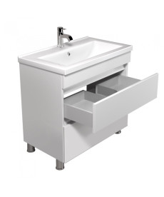 Тумба напольная Мойдодыр MoonShine 80 с раковиной Cosmo ДСП белый глянец 00-0008177