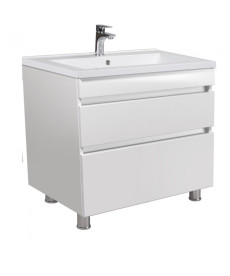 Тумба напольная Мойдодыр MoonShine 80 с раковиной Cosmo ДСП белый глянец 00-0008177