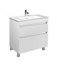 Тумба напольная Мойдодыр MoonShine 80 с раковиной Creavit Su-80 ДСП белый глянец 00-0008659