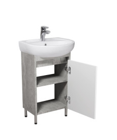 Тумба підлогова Мийдодір Nice Loft 50 з раковиною Solo ДСП бетон/білий глянець 00-0008575