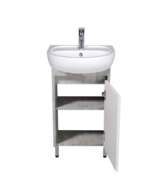 Тумба підлогова Мийдодір Nice Loft 50 з раковиною Solo ДСП бетон/білий глянець 00-0008575