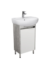 Тумба підлогова Мийдодір Nice Loft 50 з раковиною Solo ДСП бетон/білий глянець 00-0008575