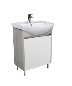 Тумба напольная Мойдодыр Nice Loft 60 с раковиной Proxy ДСП бетон/белый глянец 00-0008576